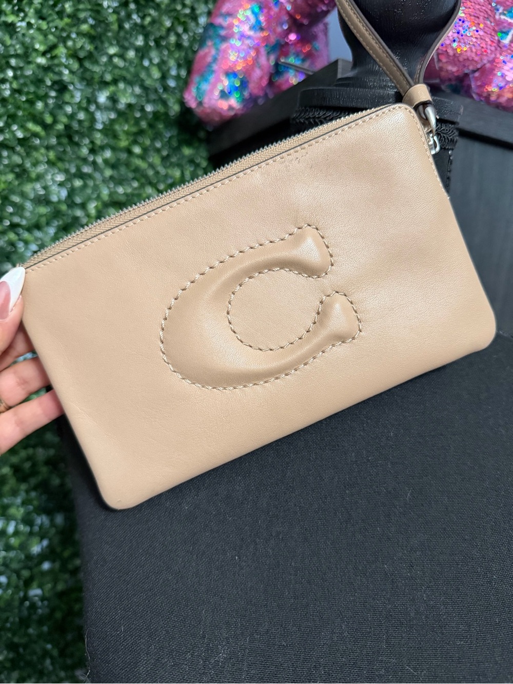 Coach Leather Wristlet Pouch